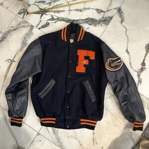 Vintage Florida Gators Varsity Letterman Jacket Wool Leather Tennis Maverick S
